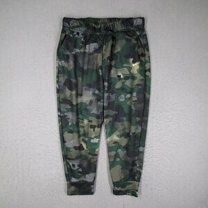 Nike Dri Fit Joggers Women Medium Green Camo Icon Clash Tapered Leg Lounge